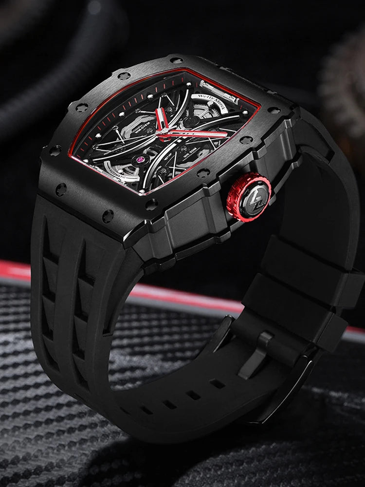 Welly Merck Automatic Mechanical Watches Men's Sapphire Water Resistant Luminous Watch 316L Stainless Steel Business Casual
