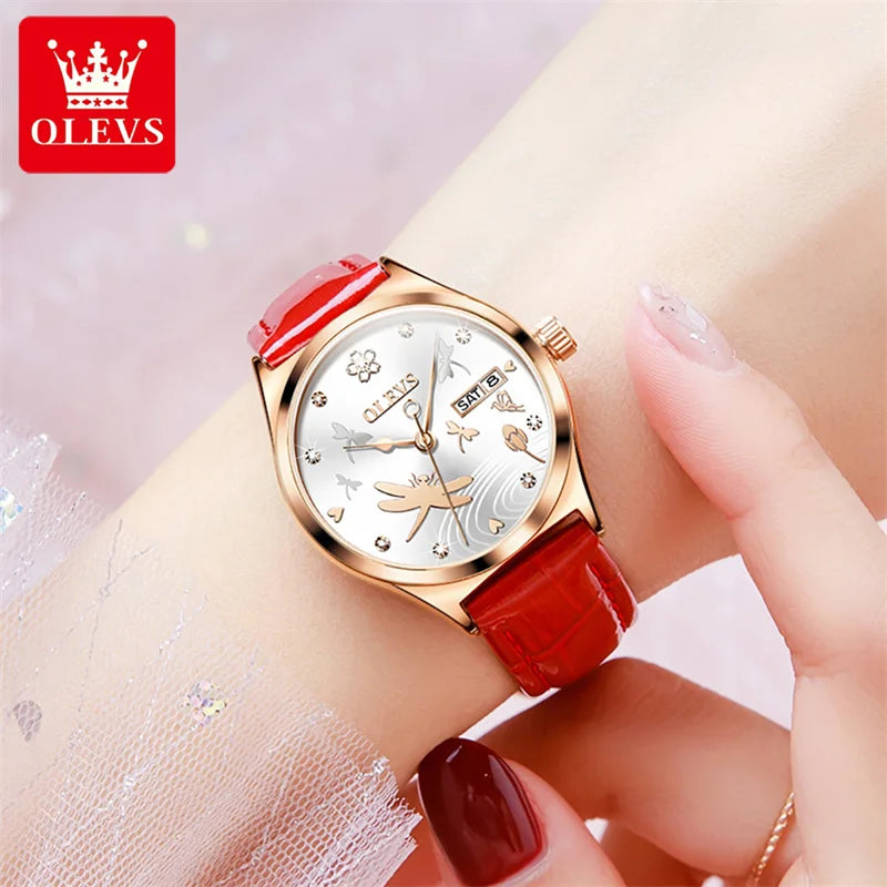 OLEVS Brand Ladies Fashion Automatic Watch Women Luxury Waterproof Rose Gold Mechanical Wristwatch Relogio Feminino