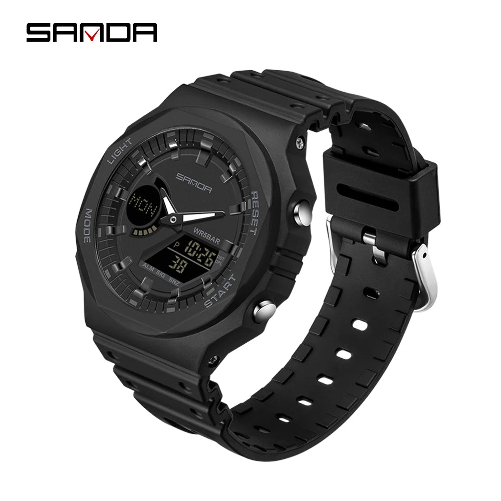 Sanda New Casual Men's Watches 50m Waterproof Sport Quartz Watch For Male Wristwatch Digital G Style Shock Relogio Masculino