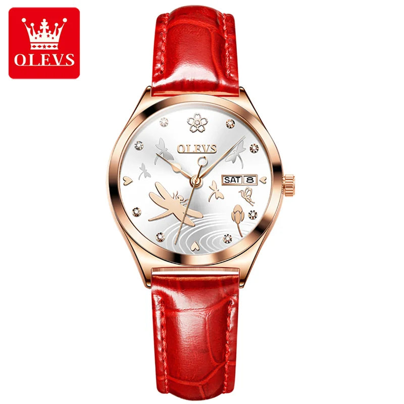 OLEVS Brand Ladies Fashion Automatic Watch Women Luxury Waterproof Rose Gold Mechanical Wristwatch Relogio Feminino