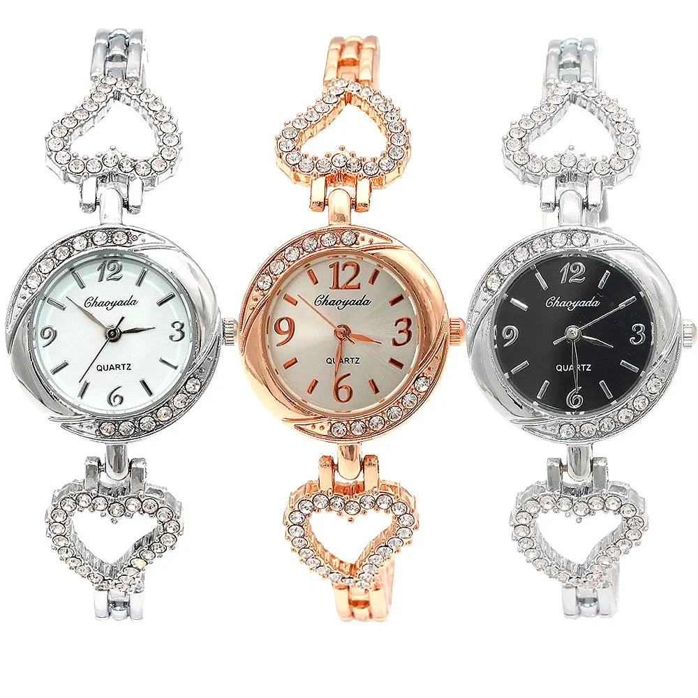 High Quality Luxury Jewelry Ladies Quartz Watch Dress Fashion Casual Women Watches Rhinestone Bracelets Watches O140 Christmas