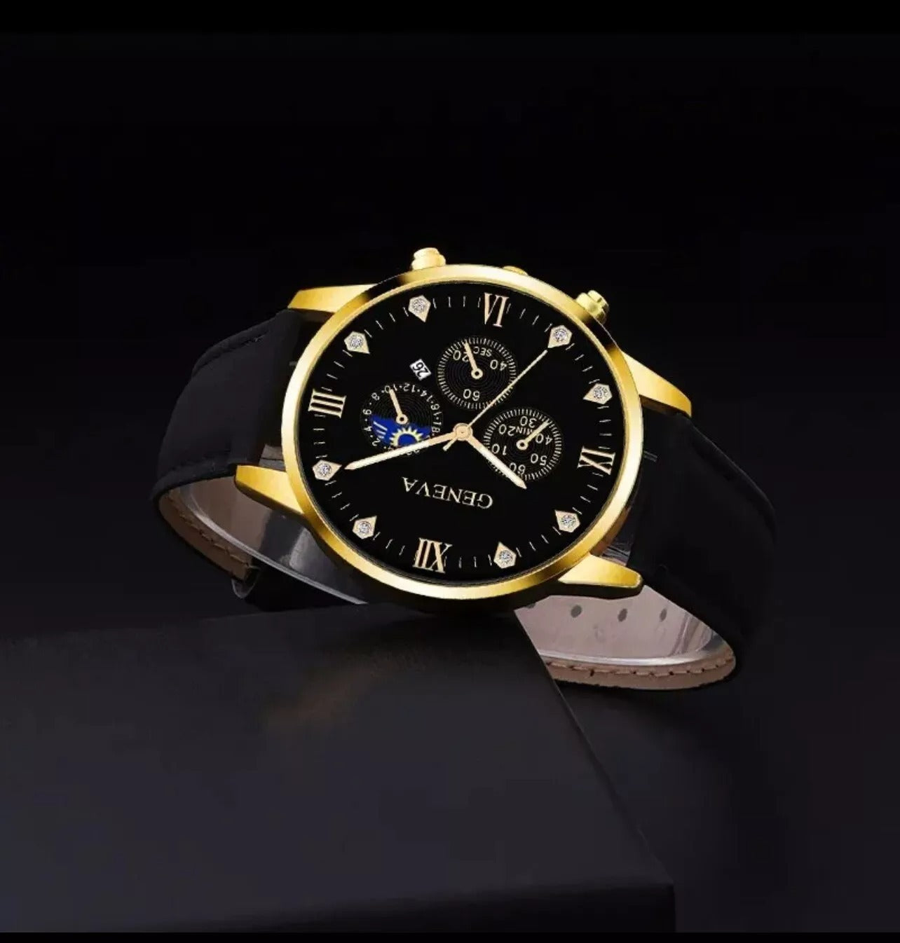 Reloj de cuarzo con correa de moda y pulsera.