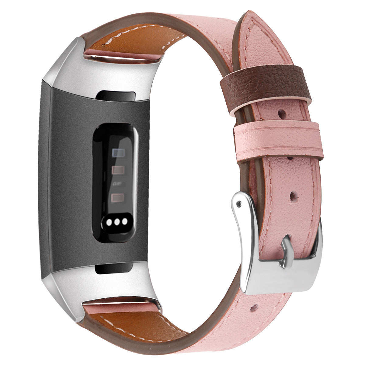 Fitbit Charge34 スマートウォッチ用 本革ストラップ 第一層牛革プリントストラップ
