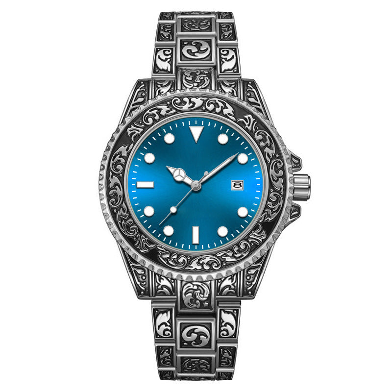 Men's Vintage Engraving Business Quartz Watch