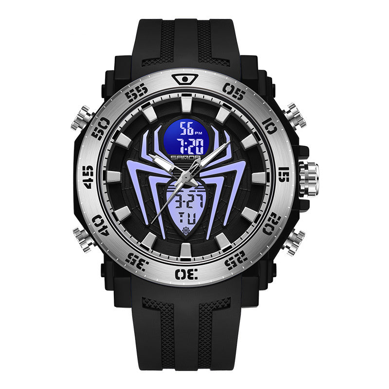 Reloj multifuncional impermeable y luminoso para exteriores con diseño de araña para hombre