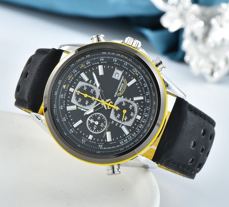 Cross-border Men's Casual Watch Six-Needle Steel Belt Tape Hot Sale