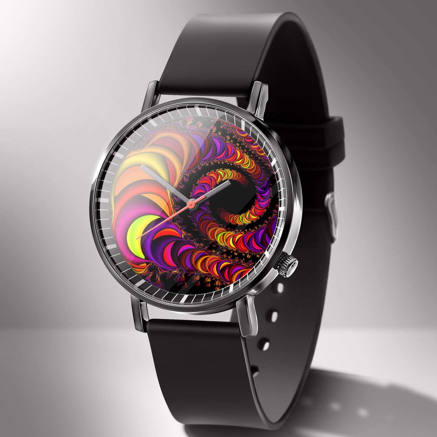 Reloj de negocios de cuarzo blanco con diseño de calavera y cielo estrellado en color