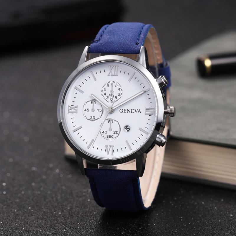 Reloj casual con correa y tres ojos y seis manecillas para hombre