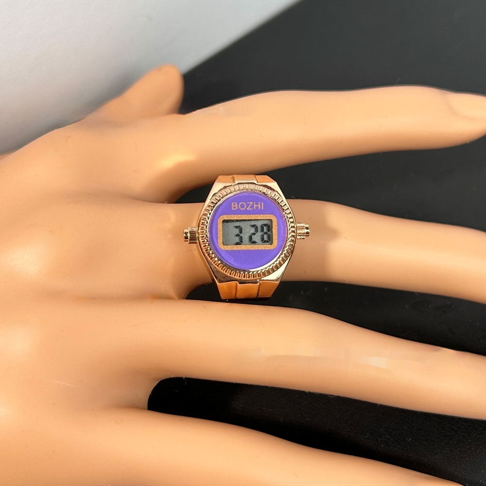 Reloj electrónico de moda para mujer, mini reloj con anillo