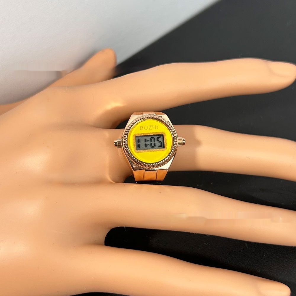 Reloj electrónico de moda para mujer, mini reloj con anillo
