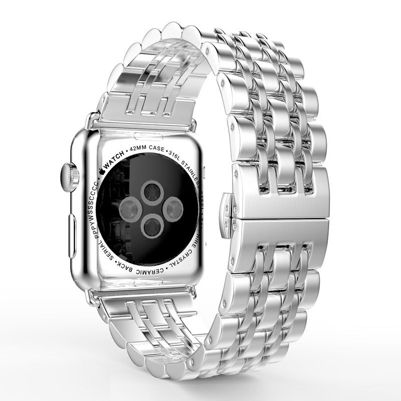 Pulsera de acero inoxidable con siete cuentas de metal