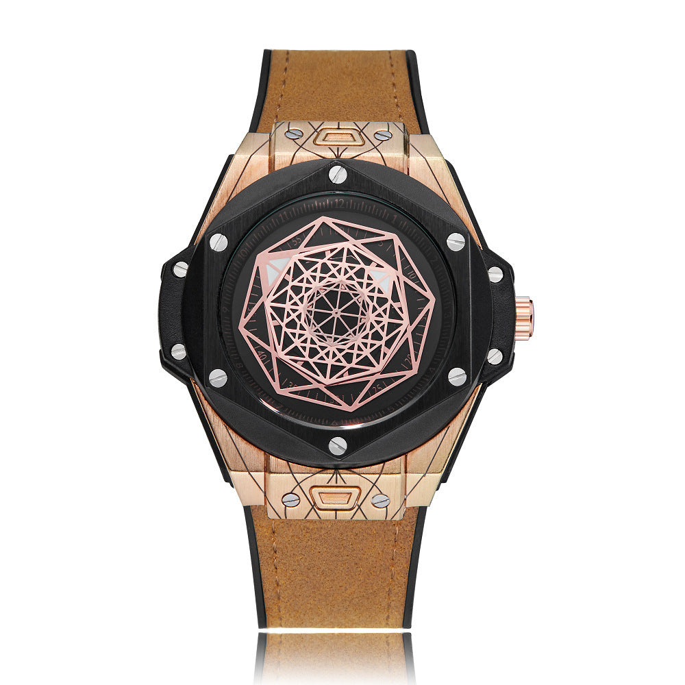 Creative Personality Men's Watch Big Bang Tattoo Spider Web Rubber Non-mechanical Male Student Watch