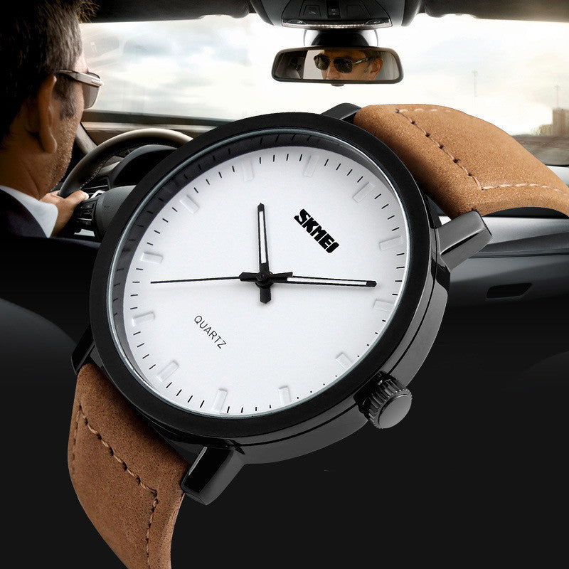 Reloj de cuarzo resistente al agua con estilo minimalista y estilo retro para hombre