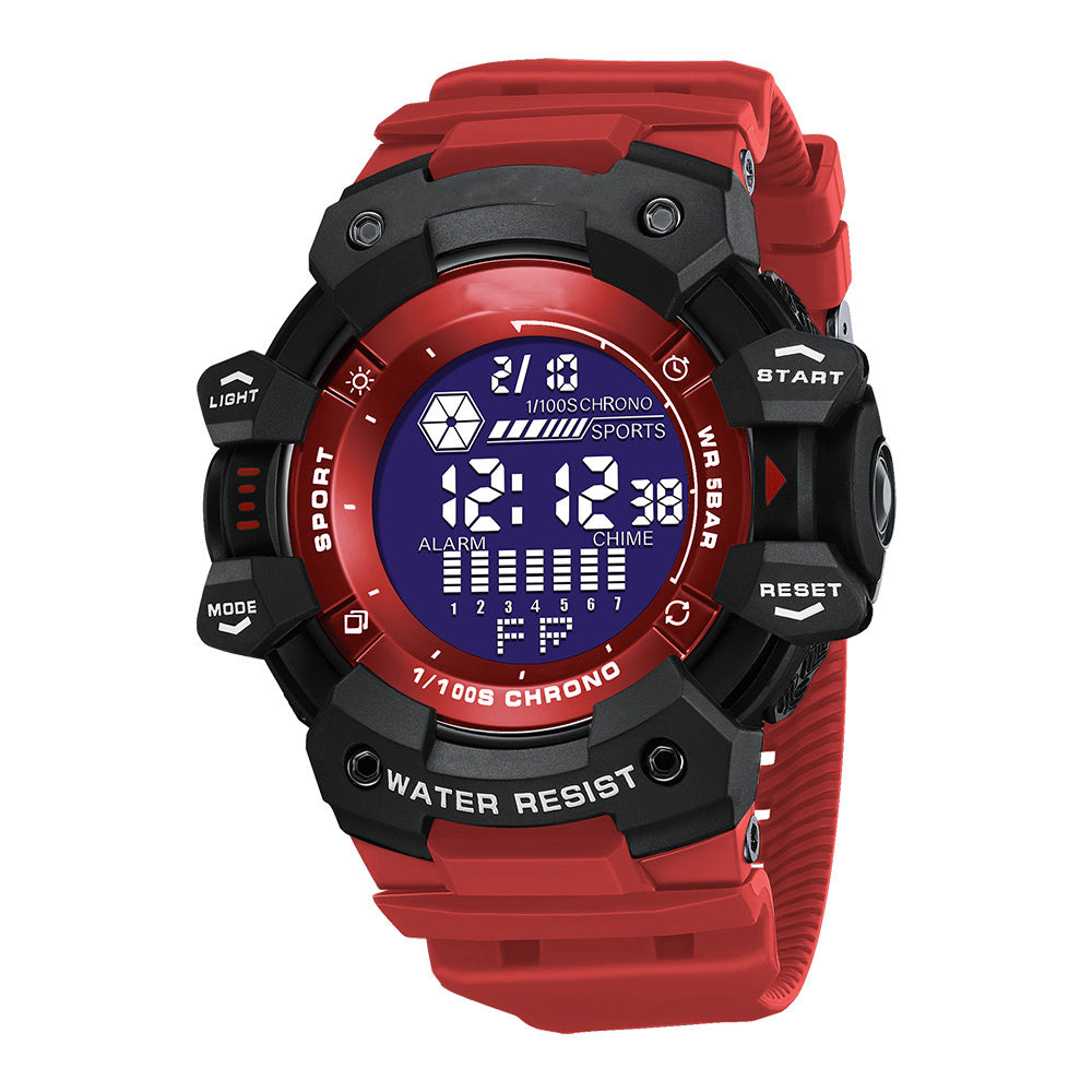 Reloj electrónico luminoso deportivo resistente al agua para hombre