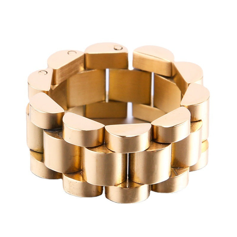 Foldable Titanium Steel Ring Men's Simplicity Wind Ring Watch Chain Ornament
