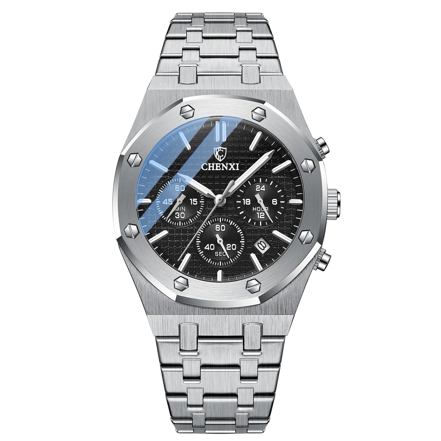 Multifunctional Sports Watch Men's Steel Band Waterproof Quartz Non-Mechanical Watch