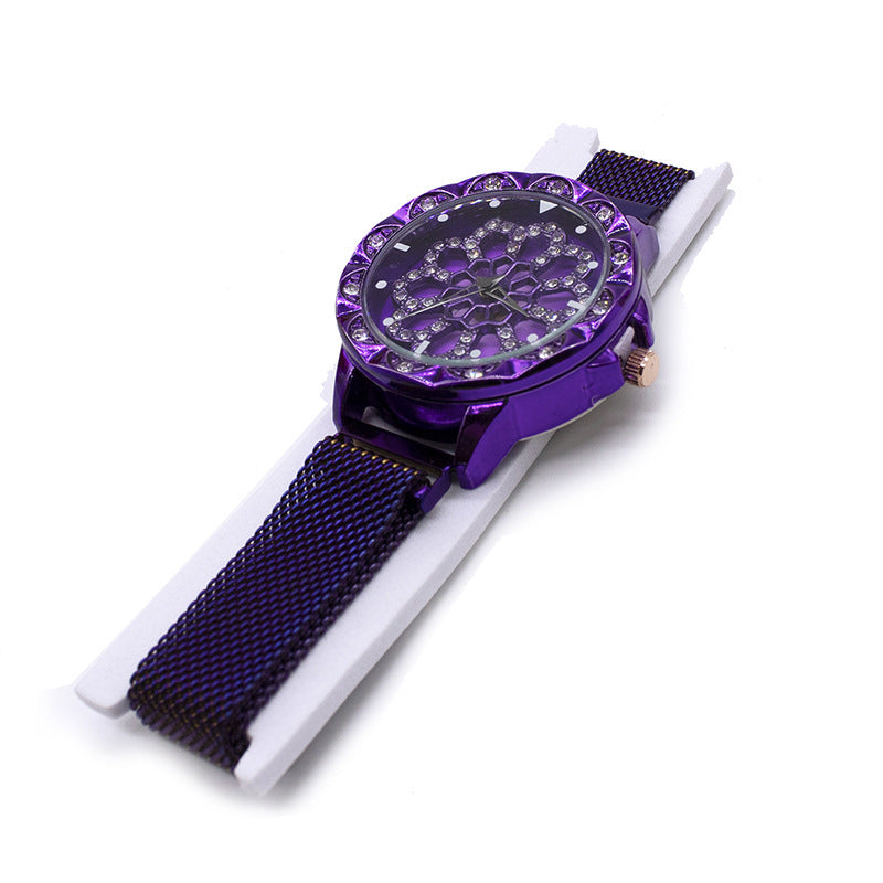 Reloj de esfera giratoria Micro Business Draining Turntable Quartz Ladies Watch
