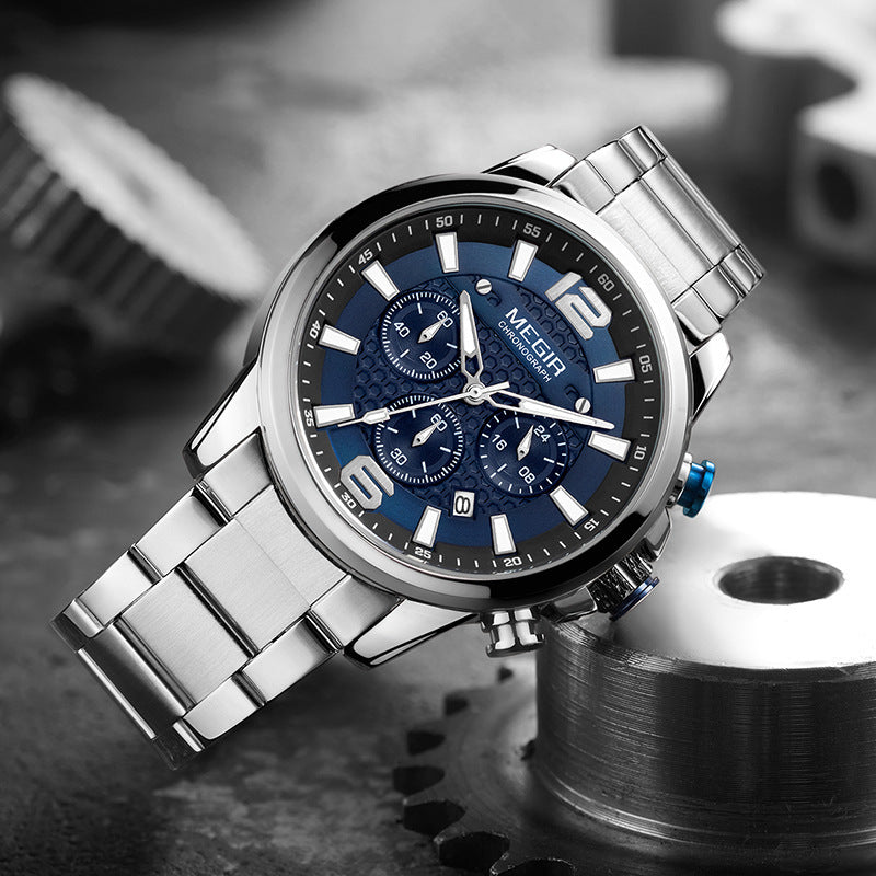 Watch Men's Multi-function Business Sports Steel Belt Men's Spot Quartz Watch
