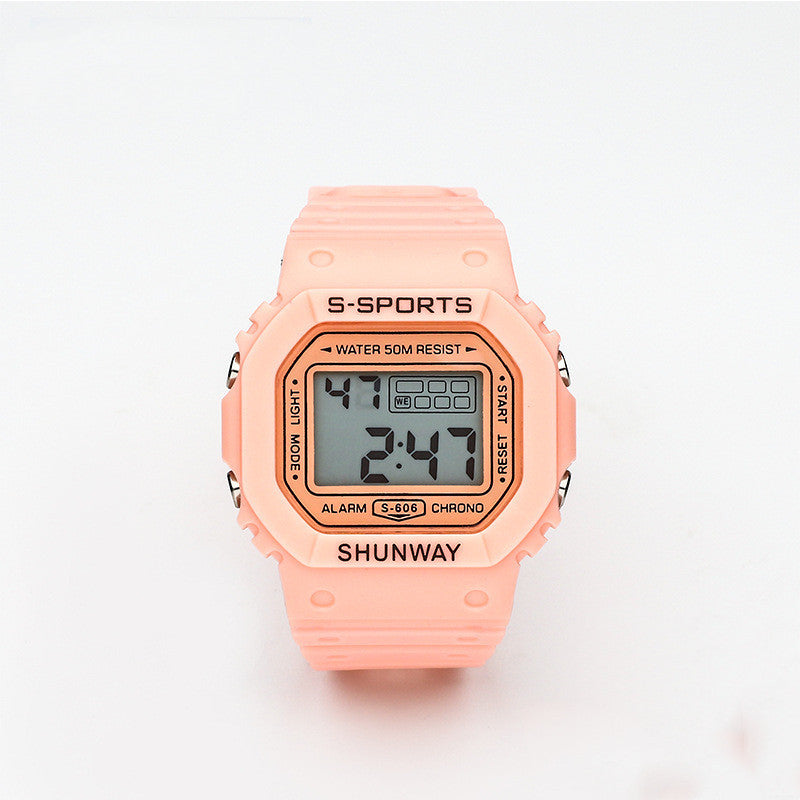 Reloj electrónico cuadrado pequeño para estudiantes, luminoso, resistente al agua