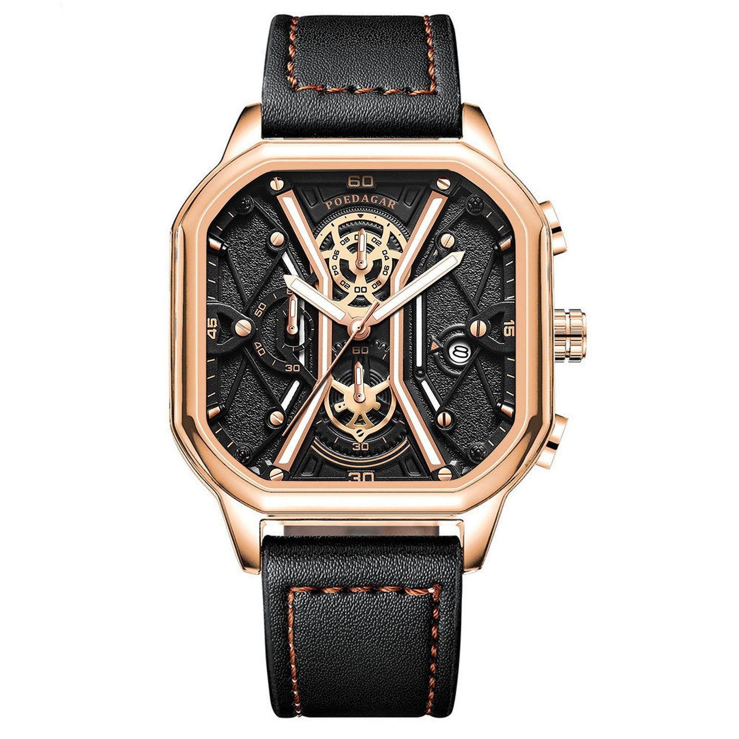 Reloj de cuarzo luminoso multifuncional para hombre