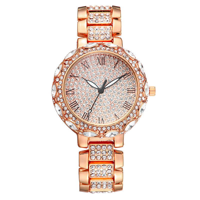 Nuevo reloj dorado Sky Star con correa de acero y diamantes para niña