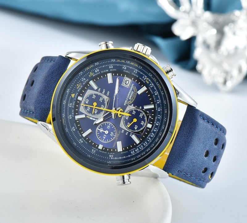 Cross-border Men's Casual Watch Six-Needle Steel Belt Tape Hot Sale