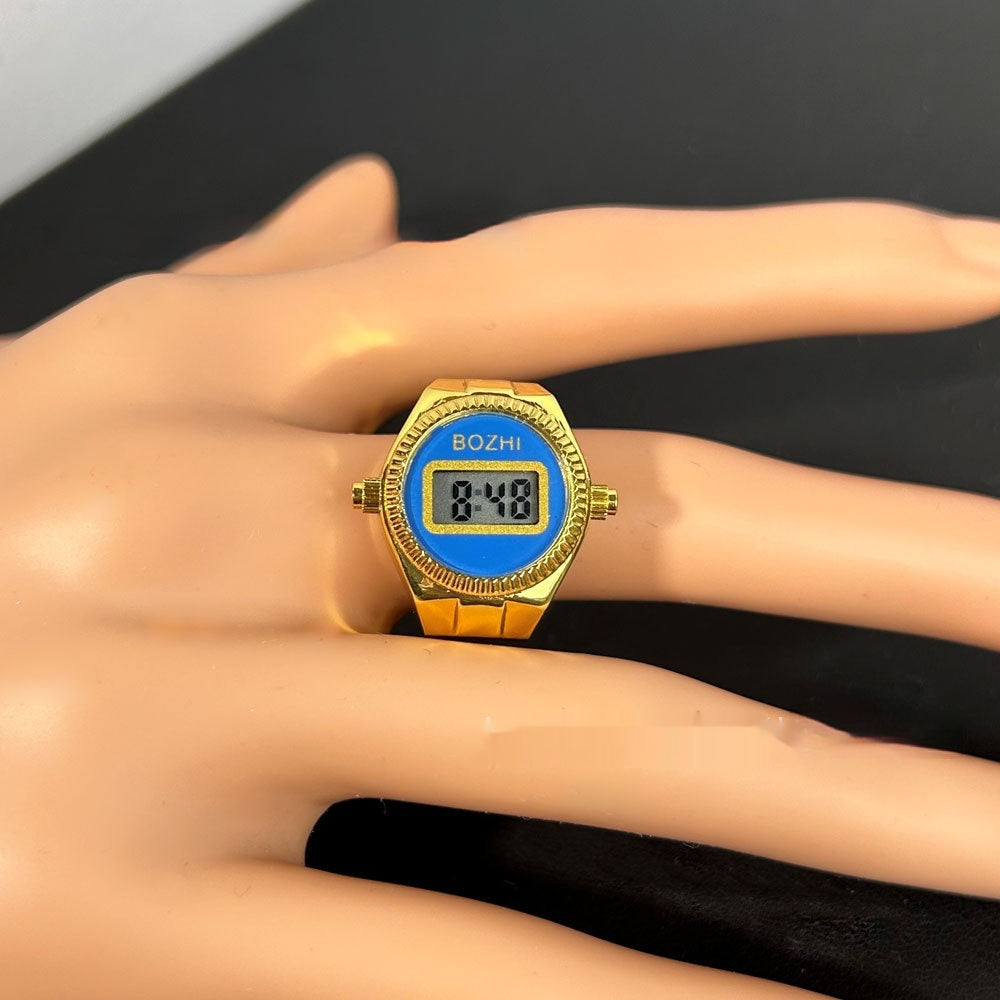 Reloj electrónico de moda para mujer, mini reloj con anillo