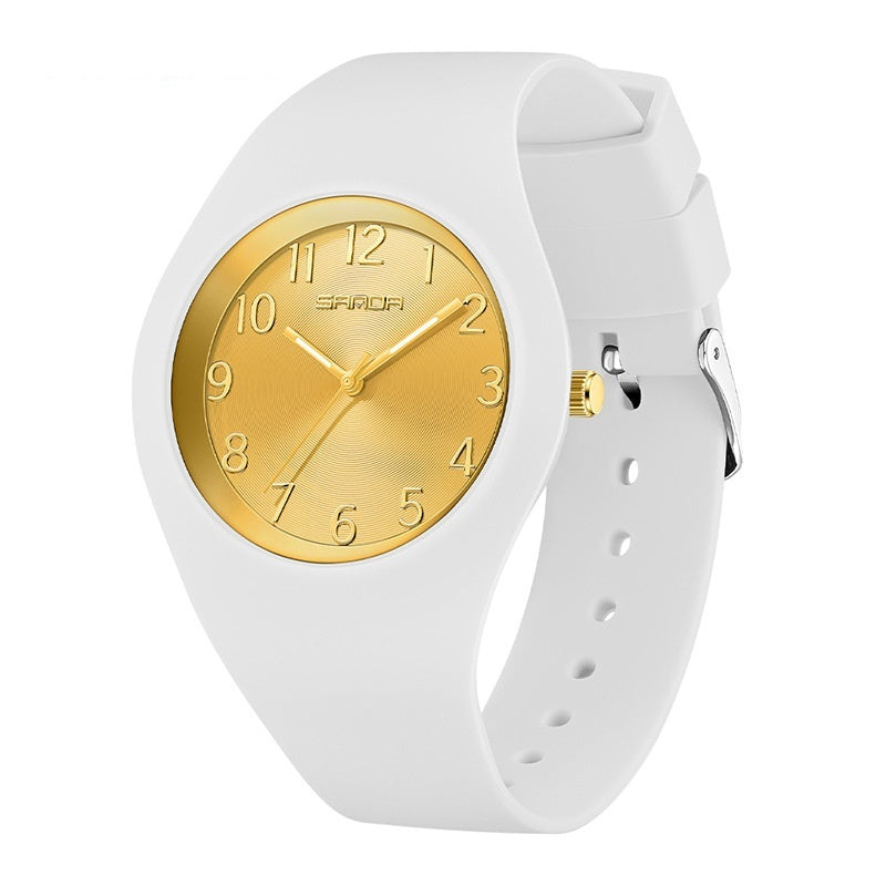 Reloj electrónico de moda simple e impermeable con correa de silicona fina y ligera para estudiantes