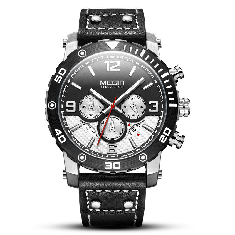 Men's Multifunctional Sports Chronograph Luminous Waterproof Quartz Watch