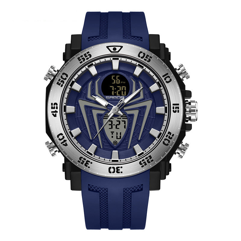 Reloj multifuncional impermeable y luminoso para exteriores con diseño de araña para hombre