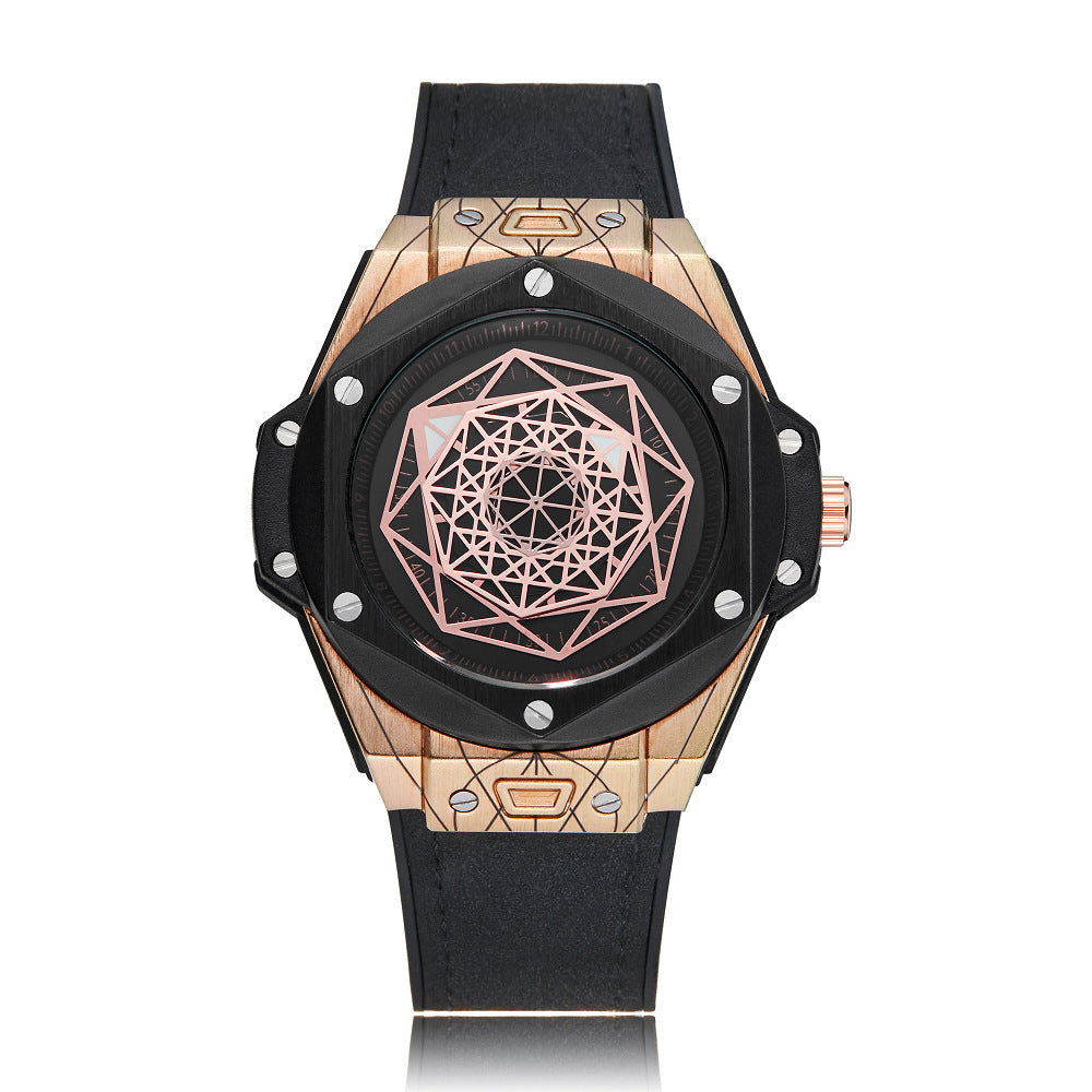 Creative Personality Men's Watch Big Bang Tattoo Spider Web Rubber Non-mechanical Male Student Watch