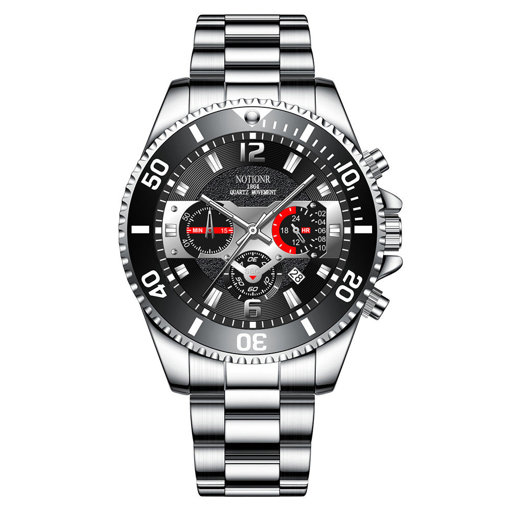 Reloj de acero inoxidable con calendario ligero para hombre