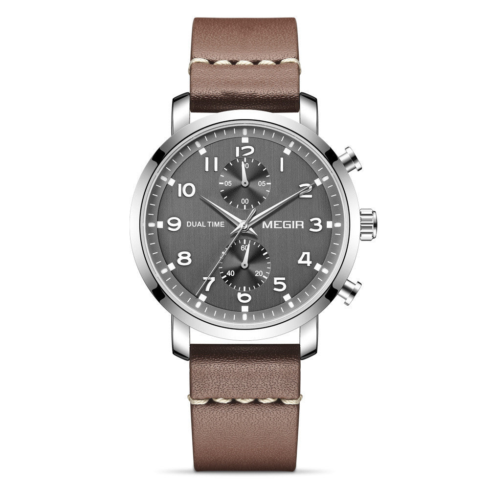 New Men's Five-hand Sports Running Second Disc Steel Band Quartz Sports Watch