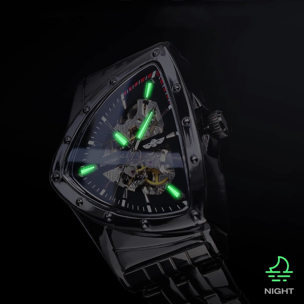 Reloj Mecánico Moda Hueco Parte Trasera Transparente Cubierta Hombres