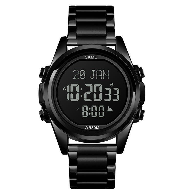Reloj electrónico para hombre Reloj de acero árabe de moda