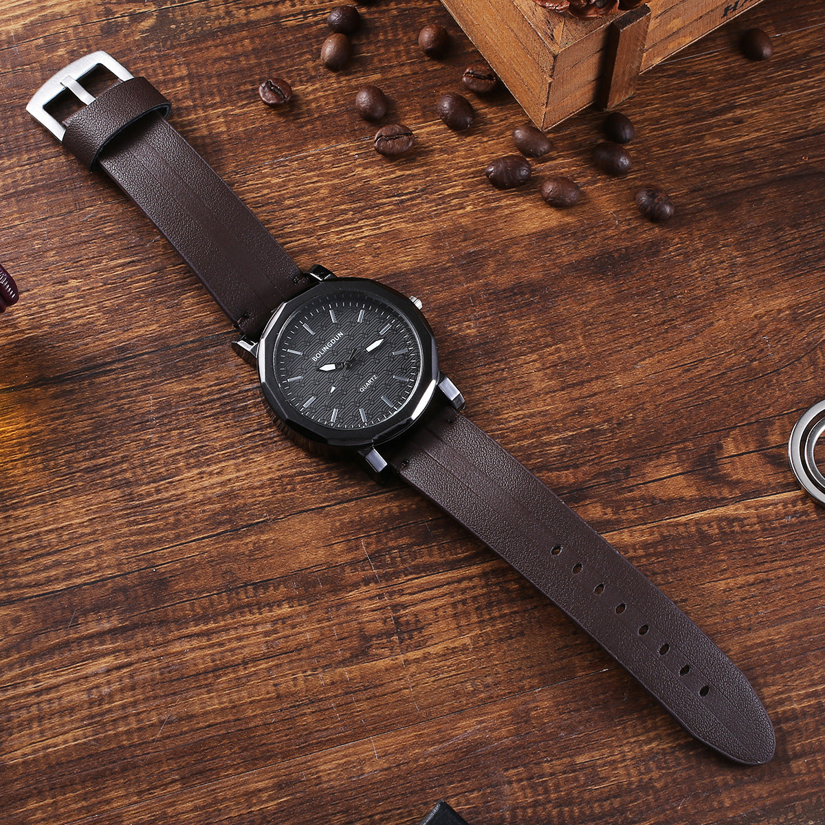 Conjunto de pulsera de moda con cinturón sencillo y reloj de cuarzo