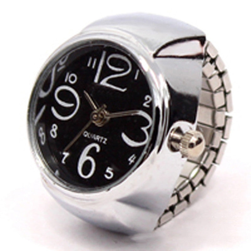 Reloj de anillo personalizado para hombres y mujeres, gran oferta, reloj de anillo para parejas, moda coreana, venta al por mayor, caja de plata de aleación, fabricante directo al por mayor