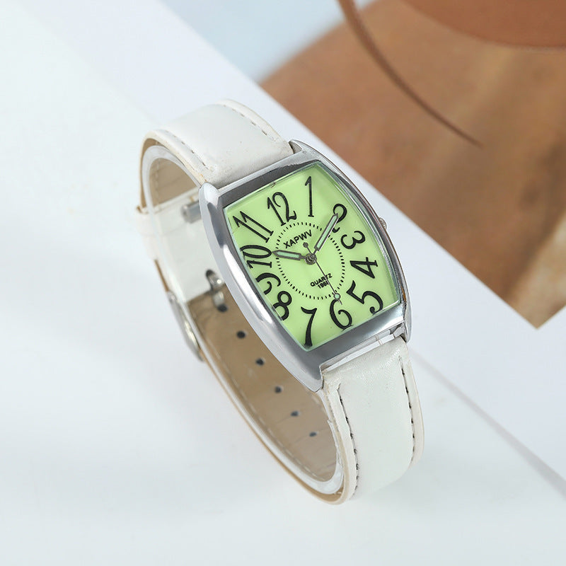 Reloj de pareja cuadrado con barril de vino luminoso de moda