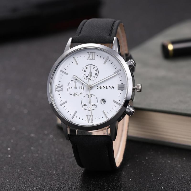Reloj casual con correa y tres ojos y seis manecillas para hombre
