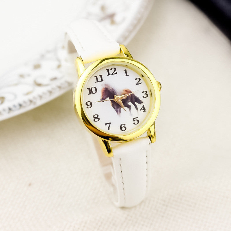 Small Cartoon Children's Leather Belt Watch