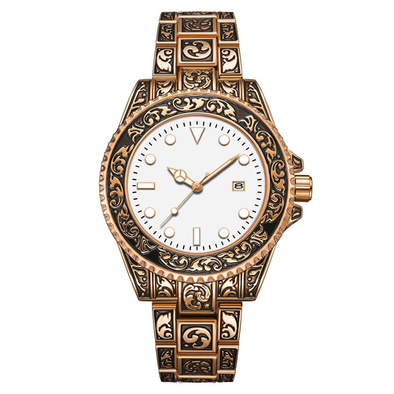 Men's Vintage Engraving Business Quartz Watch
