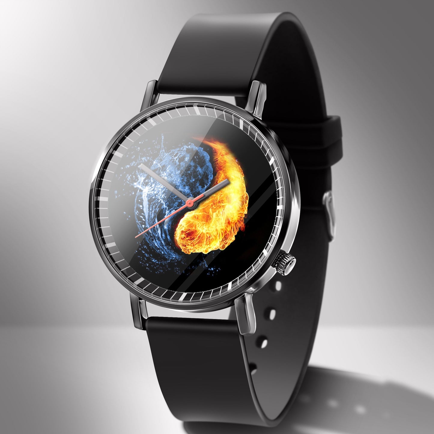 Reloj de negocios de cuarzo blanco con diseño de calavera y cielo estrellado en color