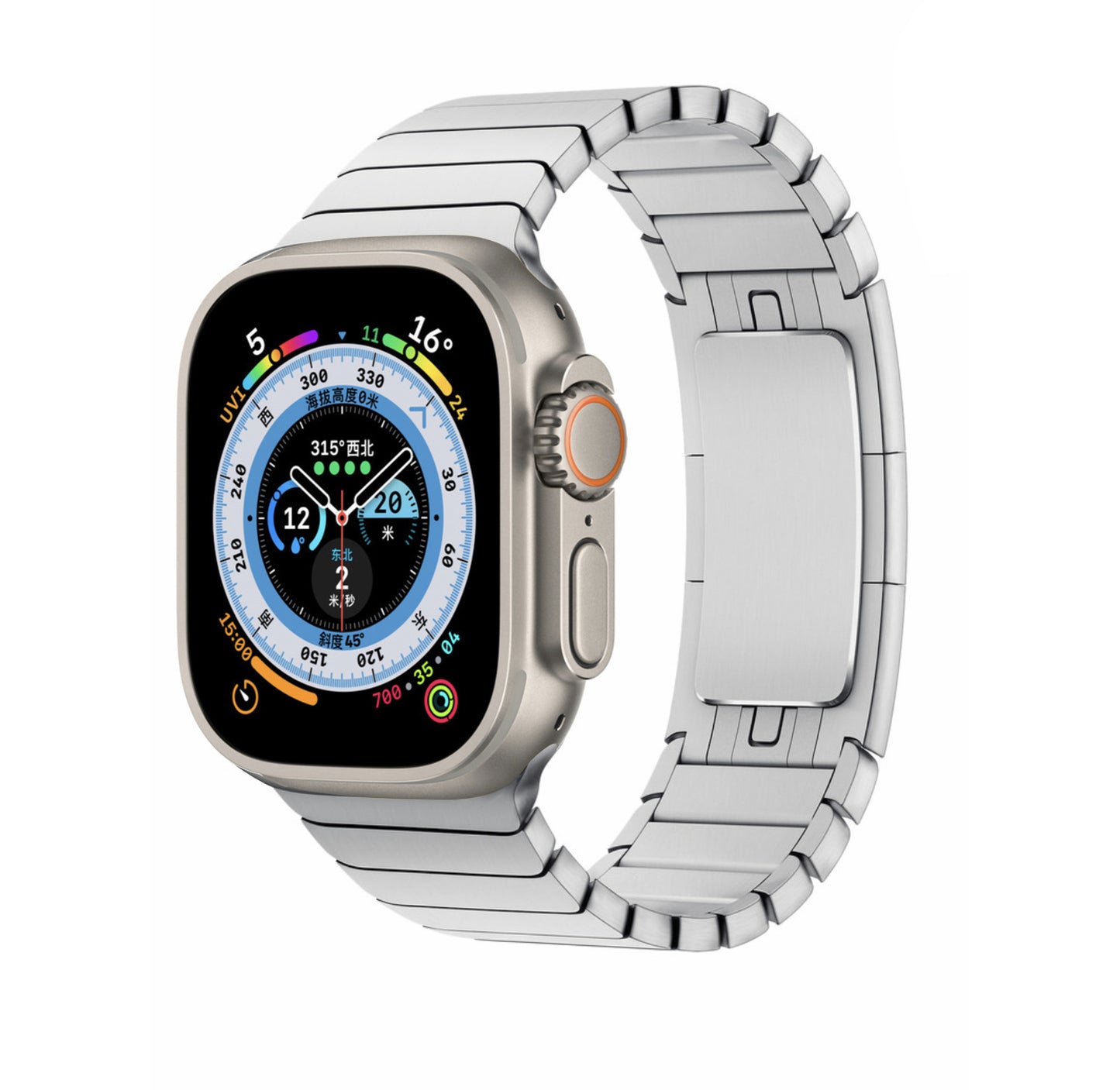Adecuado para Smartwatch 8 Correa de acero inoxidable con hebilla de lazo Correa de reloj de metal IWatch
