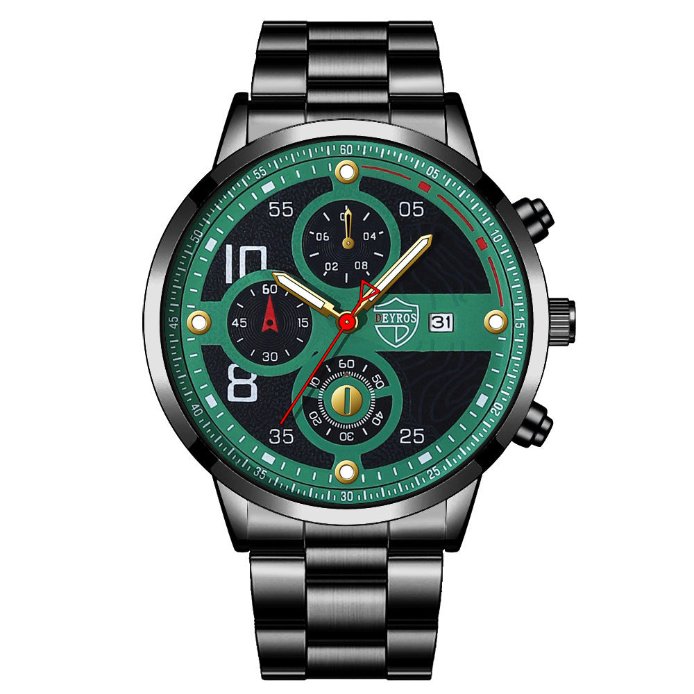 Men's Stainless Steel Watch Calendar Quartz