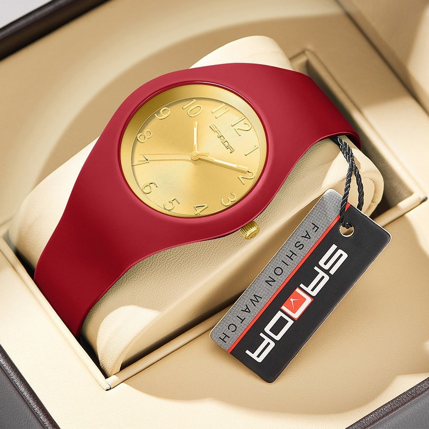 Reloj electrónico de moda simple e impermeable con correa de silicona fina y ligera para estudiantes