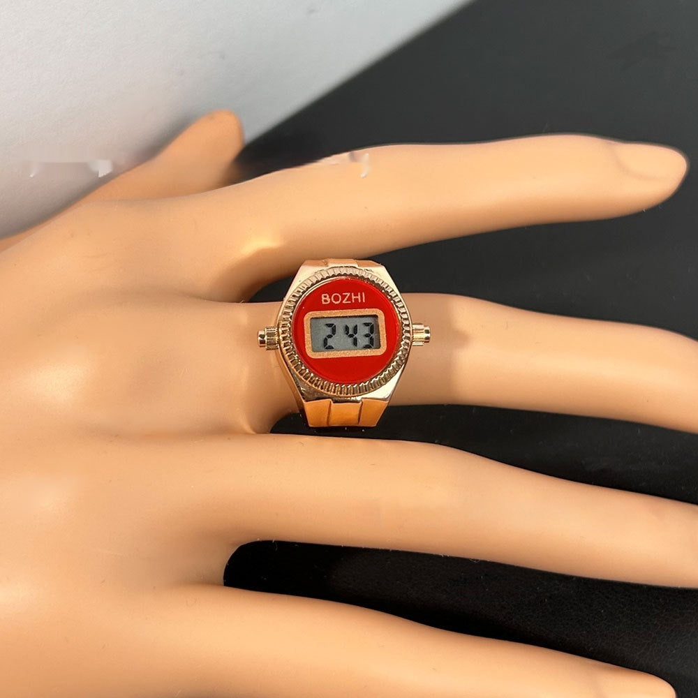 Reloj electrónico de moda para mujer, mini reloj con anillo