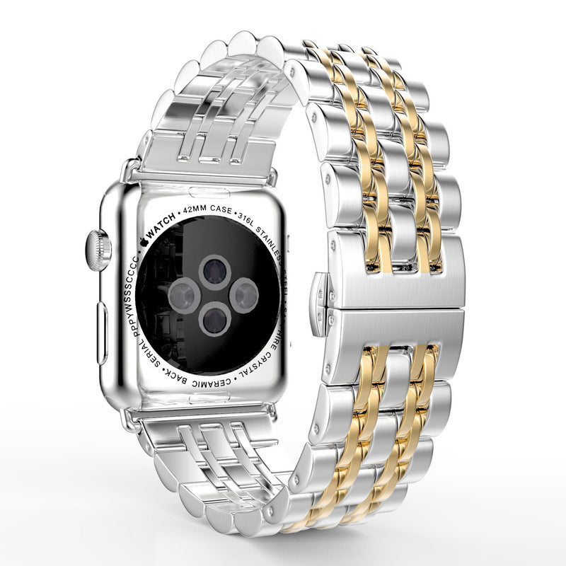 Pulsera de acero inoxidable con siete cuentas de metal