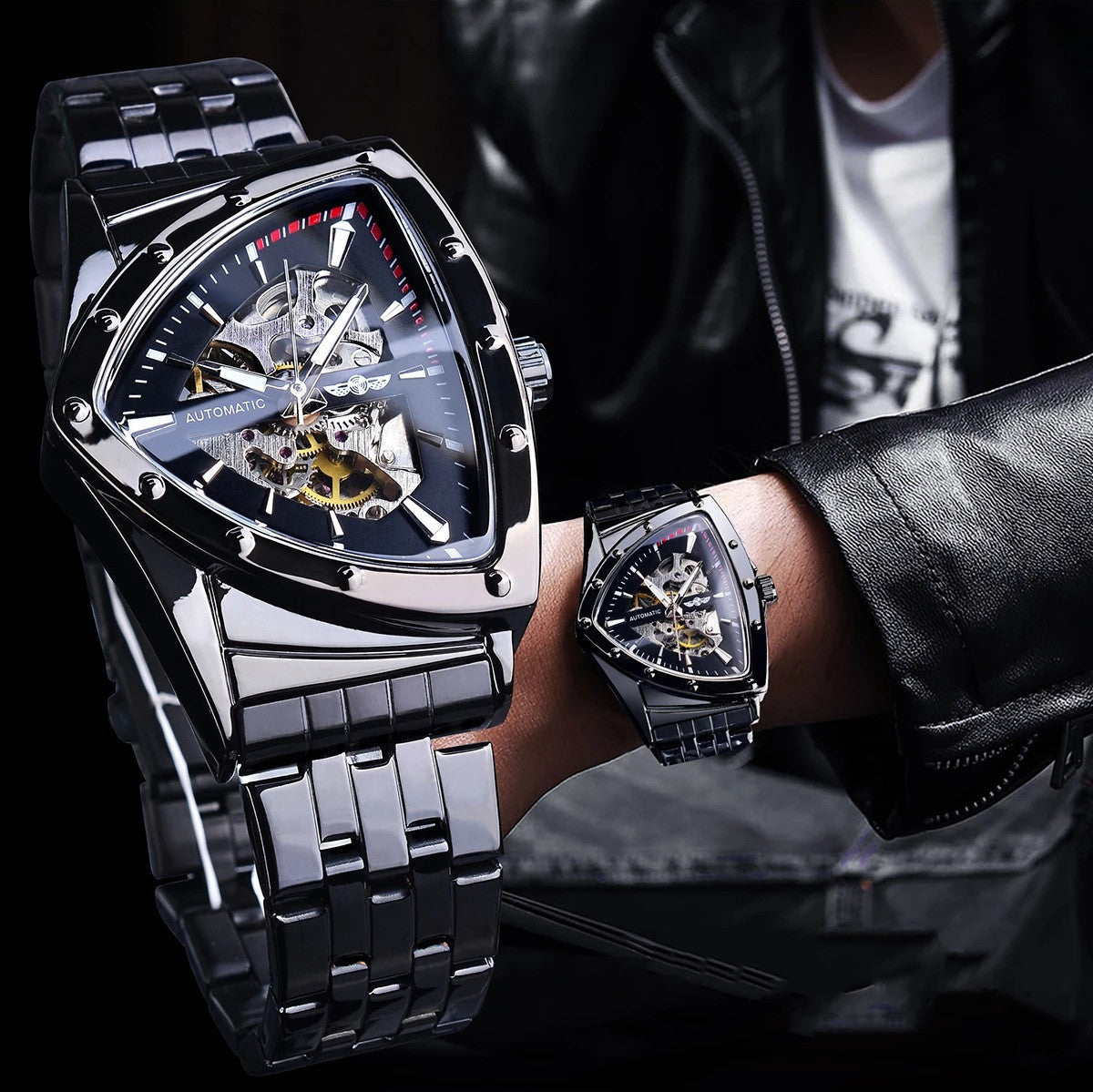 Reloj Mecánico Moda Hueco Parte Trasera Transparente Cubierta Hombres