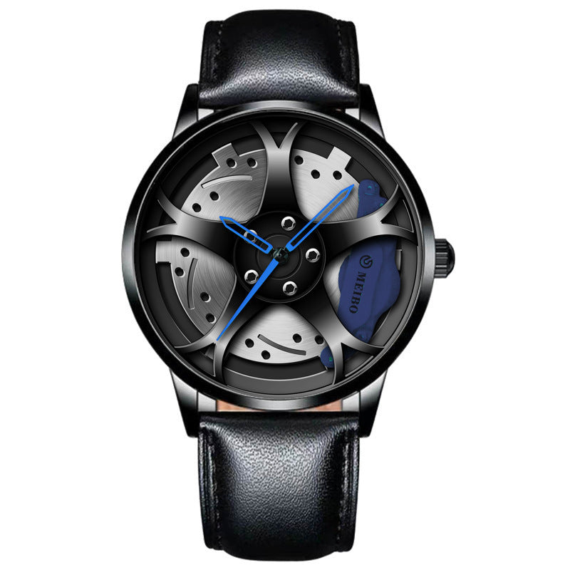 Reloj de cuarzo con forma de cubo de rueda para hombre, tendencia coreana