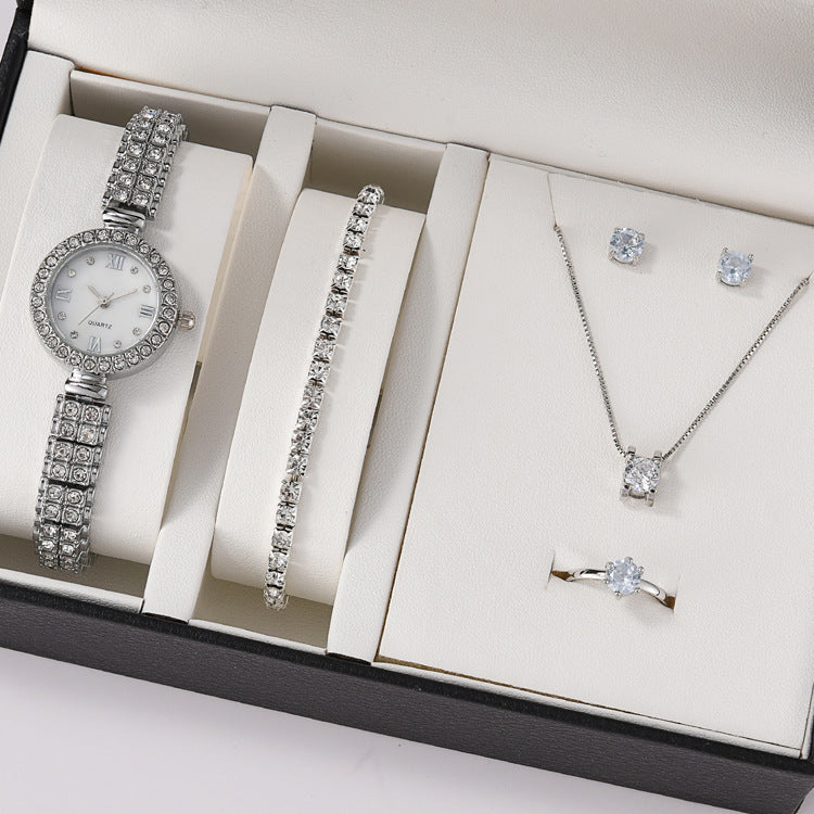 Conjunto de accesorios y combinación de reloj de cuarzo de aleación para dama